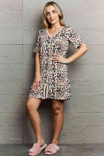 Load image into Gallery viewer, Leopard Quilted Quivers Button Down Sleepwear Dress
