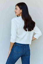 Load image into Gallery viewer, Ivory 3/4 Sleeve Cropped Cardigan
