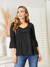 Load image into Gallery viewer, Flounce Sleeve Full Size Babydoll Blouse
