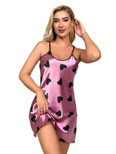 Load image into Gallery viewer, Heart Print Spaghetti Strap Nightgown
