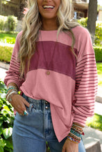 Load image into Gallery viewer, Striped Round Neck Long Sleeve T-Shirt
