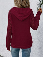 Load image into Gallery viewer, Waffle-Knit Lace Kangaroo Pocket Hoodie
