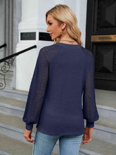 Load image into Gallery viewer, Notched Neck Long Sleeve Blouse
