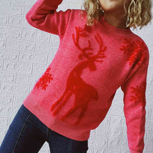 Load image into Gallery viewer, Reindeer and Snowflake Pattern Sweater
