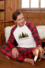 Load image into Gallery viewer, Men&#39;s MERRY CHRISTMAS Graphic Top and Plaid Pants Set
