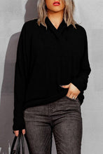 Load image into Gallery viewer, Surplice Dropped Shoulder Long Sleeve Sweater

