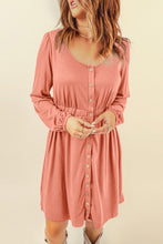 Load image into Gallery viewer, Button Down Long Sleeve Dress with Pockets
