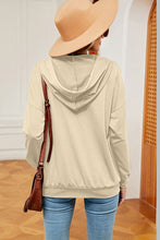 Load image into Gallery viewer, Drawstring Quarter Snap Dropped Shoulder Hoodie
