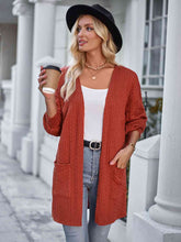 Load image into Gallery viewer, Open Front Dropped Shoulder Longline Cardigan

