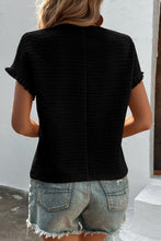 Load image into Gallery viewer, Textured Round Neck Short Sleeve Top
