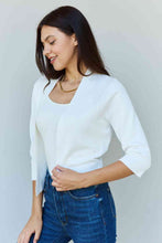 Load image into Gallery viewer, Ivory 3/4 Sleeve Cropped Cardigan
