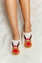 Load image into Gallery viewer, Rudolph Print Plush Slide Slippers
