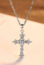 Load image into Gallery viewer, Zircon Cross Pendant 925 Sterling Silver Necklace

