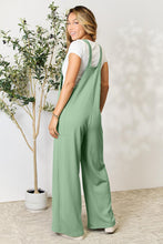 Load image into Gallery viewer, Wide Strap Ribbed Overalls with Pockets

