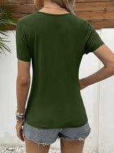 Load image into Gallery viewer, Lace Trim V-Neck Short Sleeve Blouse
