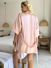 Load image into Gallery viewer, Fringe Detail Belted Half Sleeve Robe
