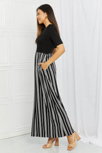 Load image into Gallery viewer, Black &amp; White Striped Maxi Dress S-3XL
