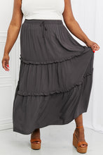 Load image into Gallery viewer, Ash Grey Ruffled Maxi Skirt S-3XL
