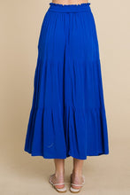 Load image into Gallery viewer, Blue Frill Ruched Midi Skirt
