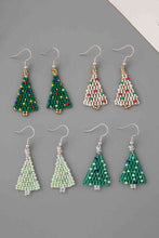 Load image into Gallery viewer, Beaded Christmas Tree Earrings
