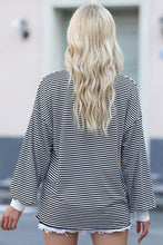 Load image into Gallery viewer, Striped Round Neck Dropped Shoulder Sweatshirt
