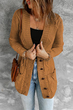 Load image into Gallery viewer, Cable Knit Button Up Long Sleeve Cardigan
