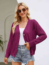 Load image into Gallery viewer, Button Down Ribbed Trim Cardigan
