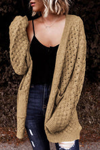 Load image into Gallery viewer, Open Front Dropped Shoulder Cardigan with Pockets
