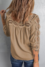 Load image into Gallery viewer, Crochet Openwork Three-Quarter Sleeve Blouse
