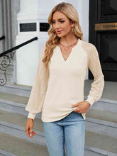 Load image into Gallery viewer, Notched Neck Long Sleeve Blouse
