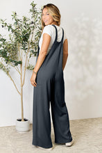Load image into Gallery viewer, Wide Strap Ribbed Overalls with Pockets
