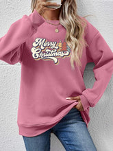 Load image into Gallery viewer, Christmas Letter Graphic Round Neck Sweatshirt
